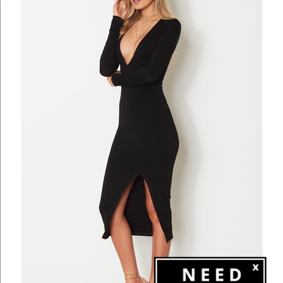 Midi Black Dress - Picture 2 of 5